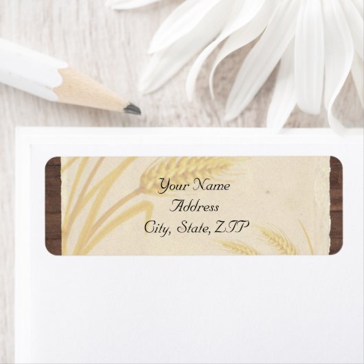 Land tarwegras op perkament etiket (Insitu)