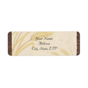 Land tarwegras op perkament etiket