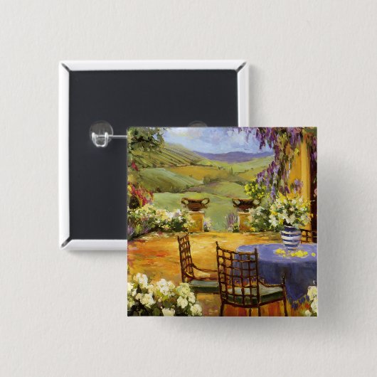 Land Terrace Vierkante Button 5,1 Cm (Voorkant /achterkant)