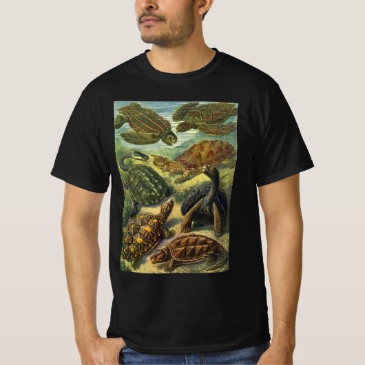  Land Tortoise Zee Schildpadden van Ernst Haeckel T-shirt (Voorkant)