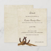 Land Touw en Hoefijzers Bruiloft Kaart (Voorkant / Achterkant)