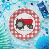 Land Tractor-partij voegt tekst toe Papieren Bordje (Feest)