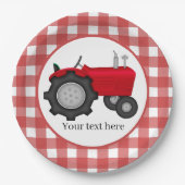 Land Tractor-partij voegt tekst toe Papieren Bordje (Voorkant)