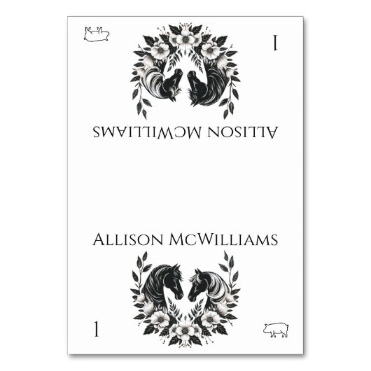 Land Trouwpaarden en bloemen - Varkensvlees Kaart (Voorkant)