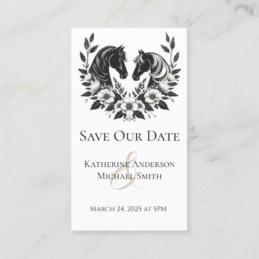 Land Trouwpaarden en bloemen Visitekaartje (Voorkant)