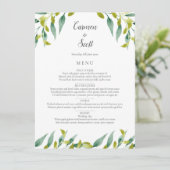 Land Tuin Groen Bruiloft Menu (Staand voorkant)