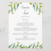 Land Tuin Groen Bruiloft Menu (Voorkant)