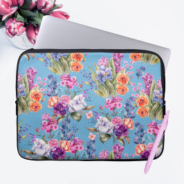Land tuinbouwers op blauwe achtergrond laptop sleeve
