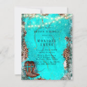 Land Turquoise Cowboy Boots Brunch & Bubble Kaart (Voorkant)