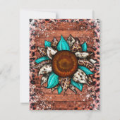 Land Turquoise Cowboy Boots Brunch & Bubble Kaart (Achterkant)