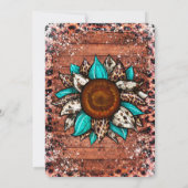 Land Turquoise Cowboy Boots Vrijgezellenfeest Kaart (Achterkant)