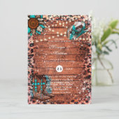 Land Turquoise Lights Wood Boots Weddenschap Kaart (Staand voorkant)