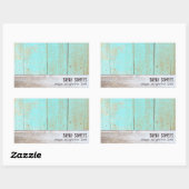 Land , Turquoise rustiek hout Rechthoekige Sticker (Vel)