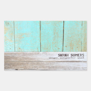 Land , Turquoise rustiek hout Rechthoekige Sticker