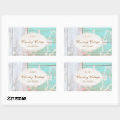 Land , Turquoise rustiek hout Rechthoekige Sticker (Vel)
