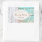 Land , Turquoise rustiek hout Rechthoekige Sticker (Tas)