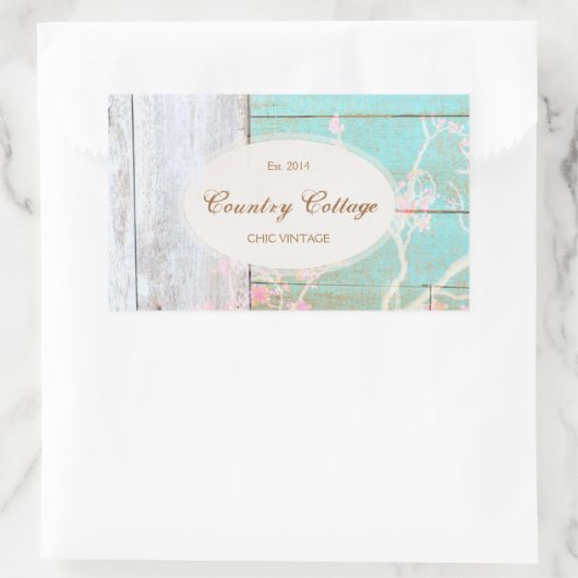 Land , Turquoise rustiek hout Rechthoekige Sticker (Tas)