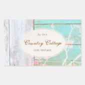 Land , Turquoise rustiek hout Rechthoekige Sticker (Voorkant)