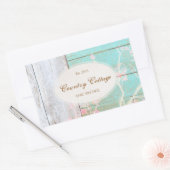 Land , Turquoise rustiek hout Rechthoekige Sticker (Envelop)