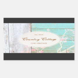 Land , Turquoise rustiek hout Rechthoekige Sticker