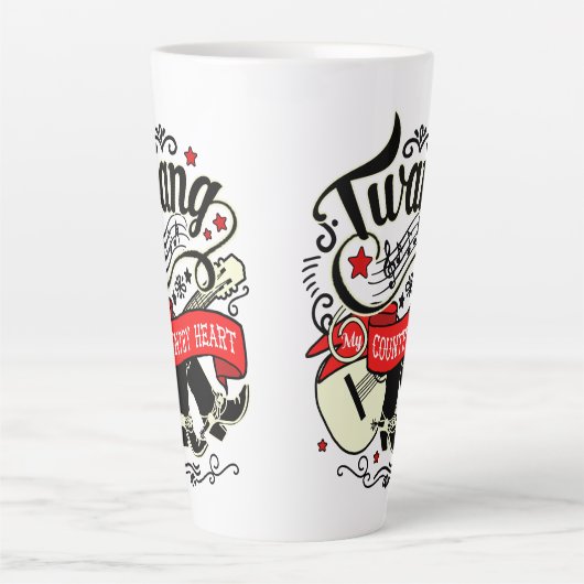 Land Twang Red/Black ID464 Latte Mok (Voorkant)