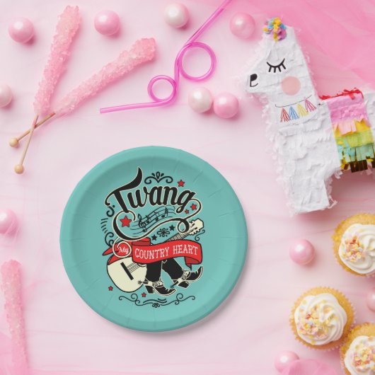 Land Twang Red/Black ID464 Papieren Bordje (Feest)