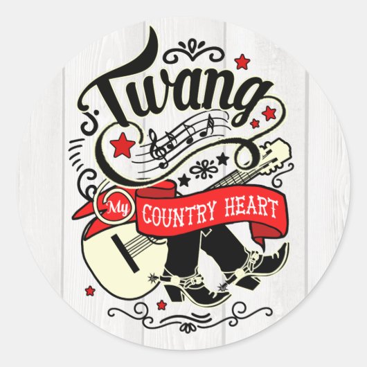 Land Twang Red/Black ID464 Ronde Sticker (Voorkant)