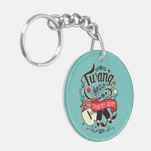 Land Twang Red/Black ID464 Sleutelhanger (Voorkant Links)