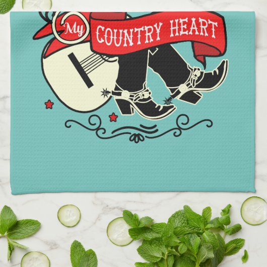 Land Twang Red/Black ID464 Theedoek (Gevouwen)