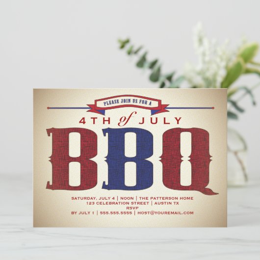 land Uitnodiging op 4 juli (Staand voorkant)