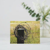 Land van Barbwire Briefkaart (Staand voorkant)