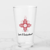 Land van bestemming Zia Sun Symbol Beer Glass Glas (Achterkant)