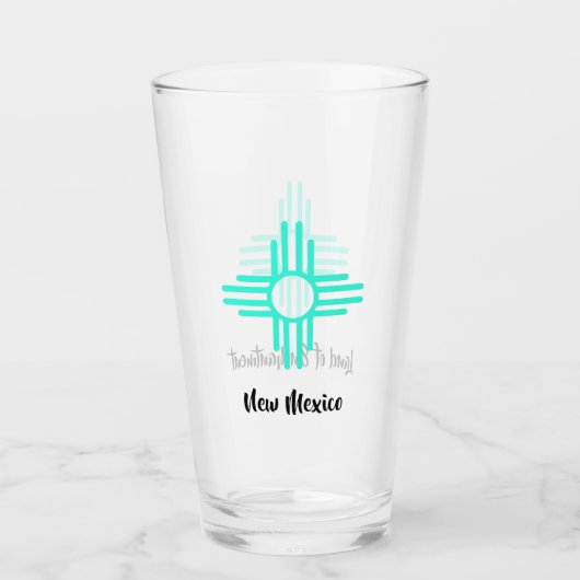 Land van bestemming Zia Sun Symbol Beer Glass Glas (Voorkant)