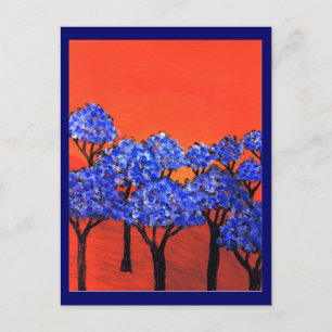 Land van blauwe bomen briefkaart