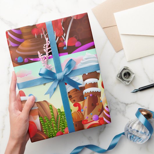 Land van chocolade cadeaupapier