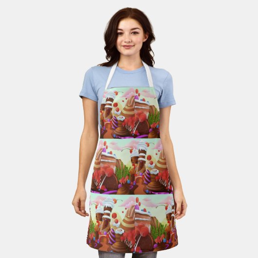Land van chocolade schort (Gedragen)