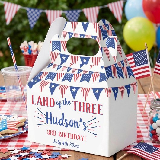 Land Van De Drie! 4 juli 3e Verjaardagsfeestje Bedankdoosjes