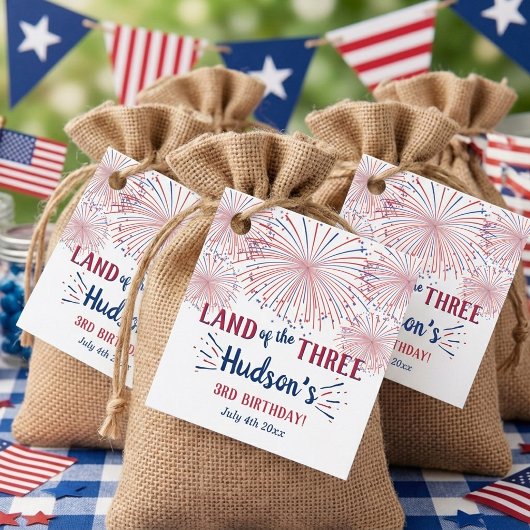Land Van De Drie! 4 juli 3e Verjaardagsfeestje Bedankjes Labels
