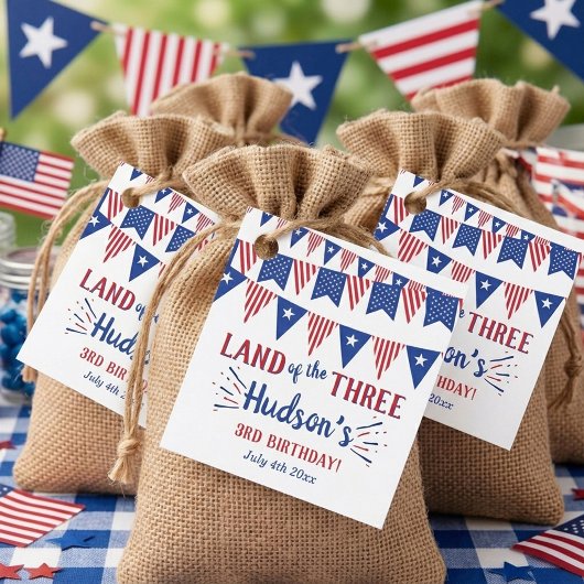 Land Van De Drie! 4 juli 3e Verjaardagsfeestje Bedankjes Labels
