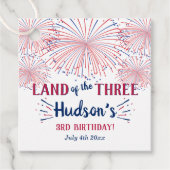 Land Van De Drie! 4 juli 3e Verjaardagsfeestje Bedankjes Labels (Voorkant)