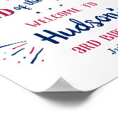 Land van de Drie! 4 juli 3e verjaardagsfeestje Poster (Hoek)