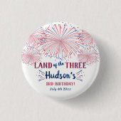 Land Van De Drie! 4 juli 3e Verjaardagsfeestje Ronde Button 3,2 Cm (Voorkant)