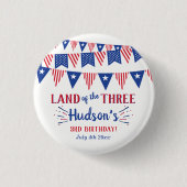 Land van de Drie! 4 juli 3e verjaardagsfeestje Ronde Button 3,2 Cm (Voorkant)