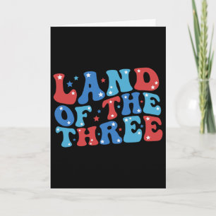 Land Van De Drie 4 Juli Verjaardag Vier Juli Kaart