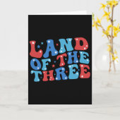 Land Van De Drie 4 Juli Verjaardag Vier Juli Kaart (Gele Bloem)