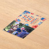 Land van de Drie 4e juli Patriottische 3e verjaard Acryl Uitnodigingen (Laagn)