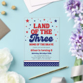 Land van de Drie 4e juli Patriottische 3e verjaard Acryl Uitnodigingen (Insitu (Huwelijk))