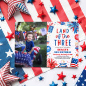 Land van de Drie 4e juli Patriottische 3e verjaard Kaart