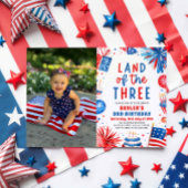 Land van de Drie 4e juli Patriottische 3e verjaard Kaart