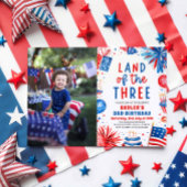 Land van de Drie 4e juli Patriottische 3e verjaard Kaart